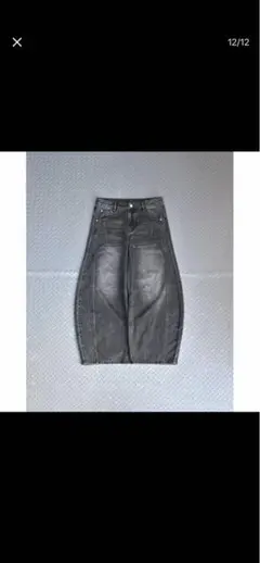 ハイウエスト ワイドシルエット デニムパンツ