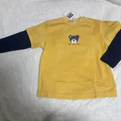 ミキハウス クマ刺繍 長袖カットソー 120cm レトロ