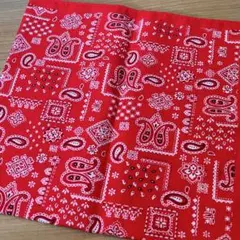 デッドストック 赤 バンダナ ヴィンテージ ペイズリー柄