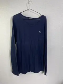 バーバリーブラックレーベル　コットンロングTシャツネイビー　サイズ2