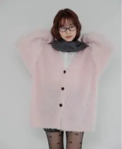 jumelle モンスターシャギーカーデ カーディガン フワフワ ピンク
