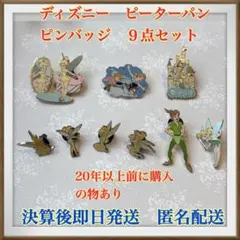 ディズニー　ピーターパン　ピンバッジ　９点セット　20年以上前の物　匿名配送