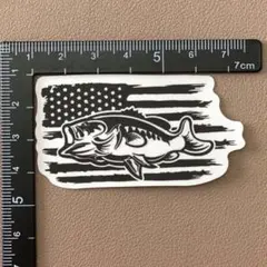 No.61 釣りイラスト 防水ステッカー アメリカから来た外来種 ブラックバス