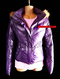 INDIVI 紫色 ラクーンファー ダウンジャケット インディヴィ S パープル