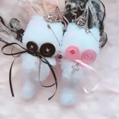 ぬいぐるみ　キーホルダー　パンク　猫　サブカル　地雷　ハンドメイド