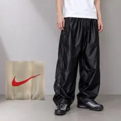90s NIKE バスケ リバーシブルパンツ サイドスナップボタン ブラック