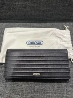 廃盤品】RIMOWA 長財布 レザー ブラック グルーブデザイン リモワ