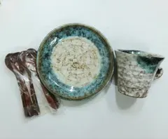 陶器の食器セット カップ 皿 スプーン 珈琲 コーヒー ティーカップ