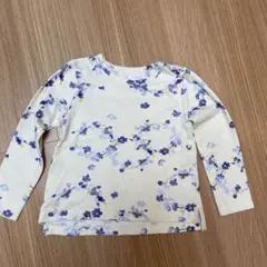 ハッカキッズ♡クリーム色 花柄 長袖カットソー 120cm