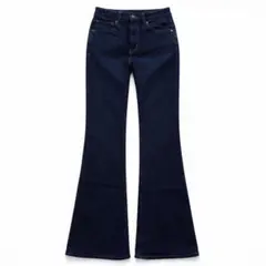 GU ジーユー ミドルライズフレアジーンズ 69 NAVY ネイビー