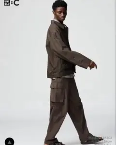 UNIQLO：C ワイドフィットカーゴパンツ　ダークブラウン　S