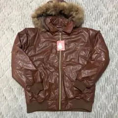 ECKO UNLTD レザー フードジャケット 茶色 タグ付き ヴィンテージ新品