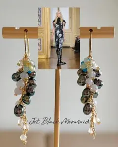 天然石＊淡水パール＆ブルーレースアゲート・ピアスNo.70