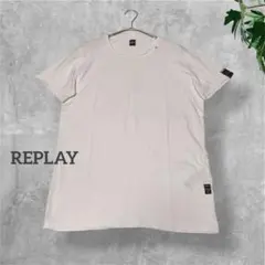 【リプレイ】半袖 Tシャツ メンズ 白 R刺繍　カットオフ　綿100% Sのサムネイル