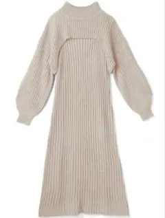 GRL クロップド丈トップスXノースリワンピースリブニットワンピースmb1444