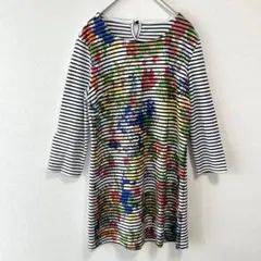 イトキン　【M】チュニックカラフル花柄ストライプ ボーダー　フラワーのサムネイル
