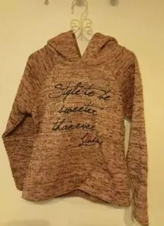 リンジィ Lindsey フード付きニットトレーナー ピンク系