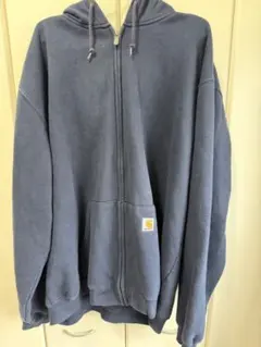 希少ロゴ Carhartt カーハート ジップパーカー ネイビー 2XL