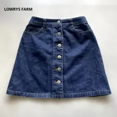 LOWRYS FARM デニムミニスカート フロントボタン インディゴブルー