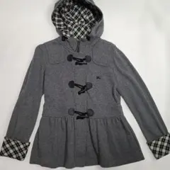 バーバリー・ブルーレーベル　グレーチェック　 ダッフルパーカージャケット