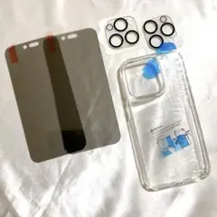 iPhone 15 Pro 専用 クリアケース ガラスフィルム５点セット