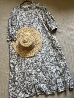 サマンサモスモス　SM2 コットン ペイズリー　オシャレ　総柄　ワンピース