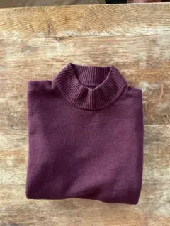 ベネトン(BENETON)マルーンレッド　ハイネックウールセーター