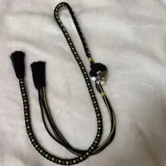 黒金ビーズ装飾帯締め　成人式前撮りと当日のみ使用