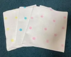 ★新品未使用★ タオル ガーゼ ハンカチ 3枚セット パステル ドット