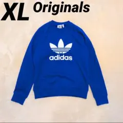 XL アディダス スウェット 青 ブルー トレフォイル 人気 ブルー