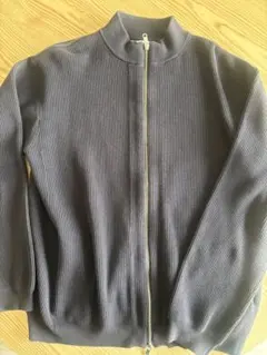 ビューティーアンドユース　ブラック　ドライバーズニット ジップアップニット