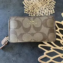 COACH モノグラム コインケース ブラウン系