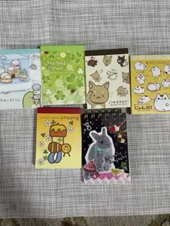 かわいいキャラクターメモ帳6冊セット　レトロ