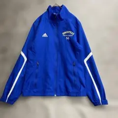 アディダス レディーストラックジャケット ジャージ 青 パーカー L【5366】