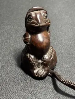 縁起物　木彫り 置物 鼠 打ち出の小槌 　ねずみ 時代 珍品 縁起物 木彫り 置物 鼠 打ち出の小槌 ねずみ - メルカリ