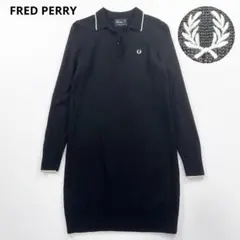 フレッドペリー メリノウール100% ポロシャツワンピース ニット 刺繍ロゴ