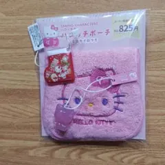 ハローキティ未使用刺繍ハンカチポーチ含む3点セット①ミニカイロタオル2025年