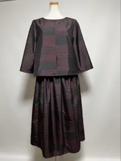 No.1002 着物リメイク　大島紬のAラインブラウスとギャザースカート