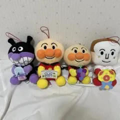 アンパンマン ぬいぐるみ 4体セット ストラップ付き