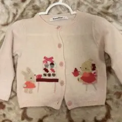 ファミリア アフタヌーンティー柄カーディガン 80