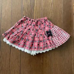 【ニットプランナー】フリルスカート 赤チェック 100