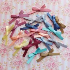 【20個】結びリボン ミニリボン リボンモチーフ サテンリボン ハンドメイド資材