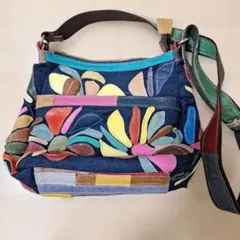 マルチカラー レザー ショルダーバッグ