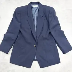 h860 美品　バンベール テーラードジャケット ウール 金ボタン M ネイビー