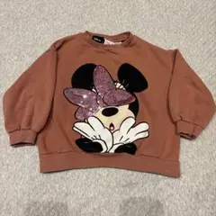 ZARA ディズニー　ミニー　トレーナー　スパンコール　ピンクのサムネイル