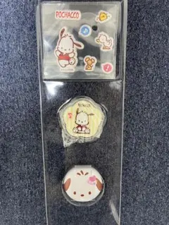 サンリオ　ポチャッコ　3連おたのしみボックス　シール　クリップ　タックメモ