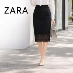 極美品 ZARA レースタイトスカート ブラック M 上品 高級感 オフィスのサムネイル