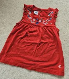 プチバトー Petit Bateau 刺繍入りノースリーブトップス 100cmのサムネイル
