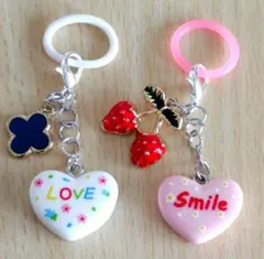 かわいいハートのチャーム2個セット（アンブレラマーカー）