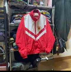 【激カワ】vintage 90s 赤 白 ナイロン ジャケット メンズ 古着